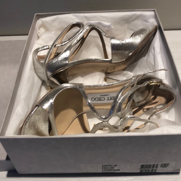 Jimmy Choo Ivette 75mm Champagne 38 - Picture 4 of 11